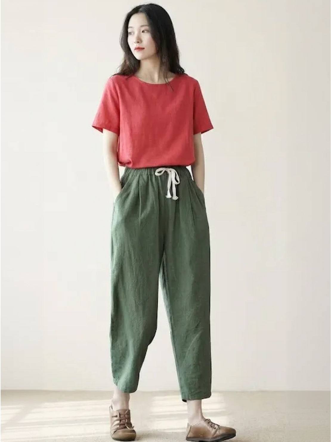 Gerlin | Women's Casual Drawstring Straight-Leg Casual Pants
