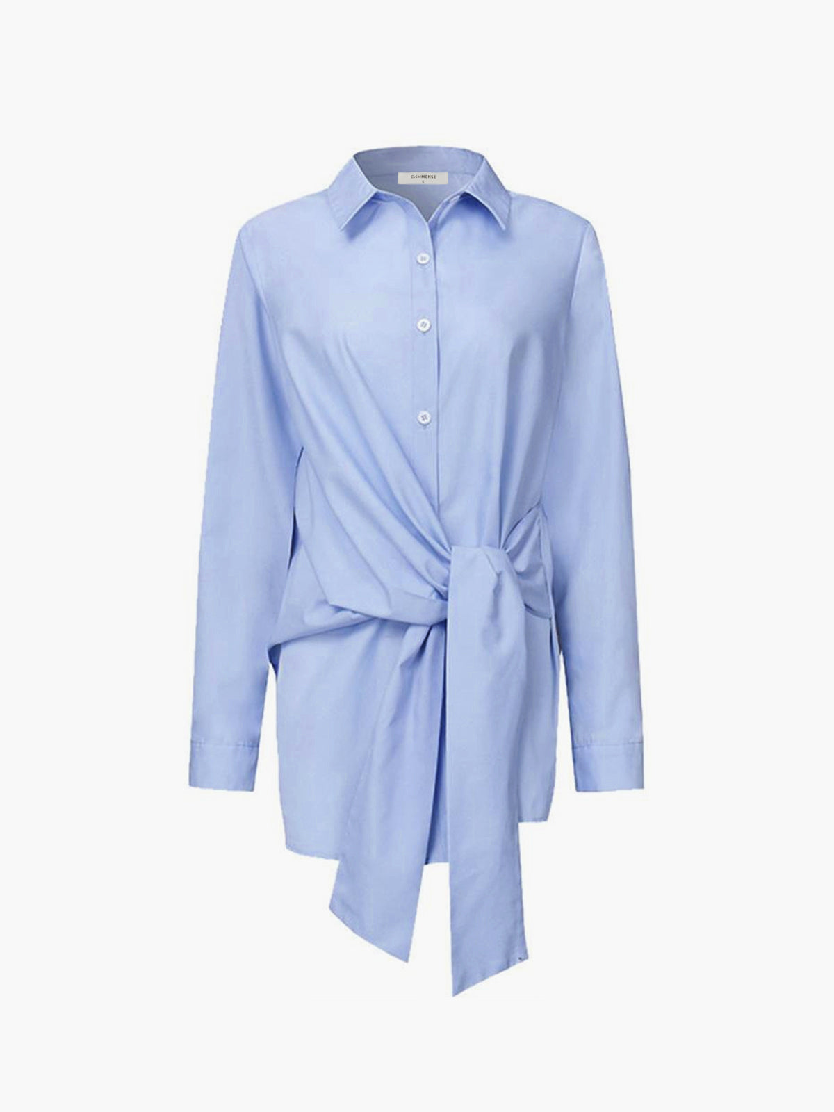 Eliza | Women's Tie Waist Button Down Long Sleeve Shirt Blouse – Casual