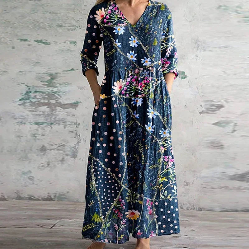 Vanessa | Women's Elegant Retro Maxi Dress – Maxi, Elegant