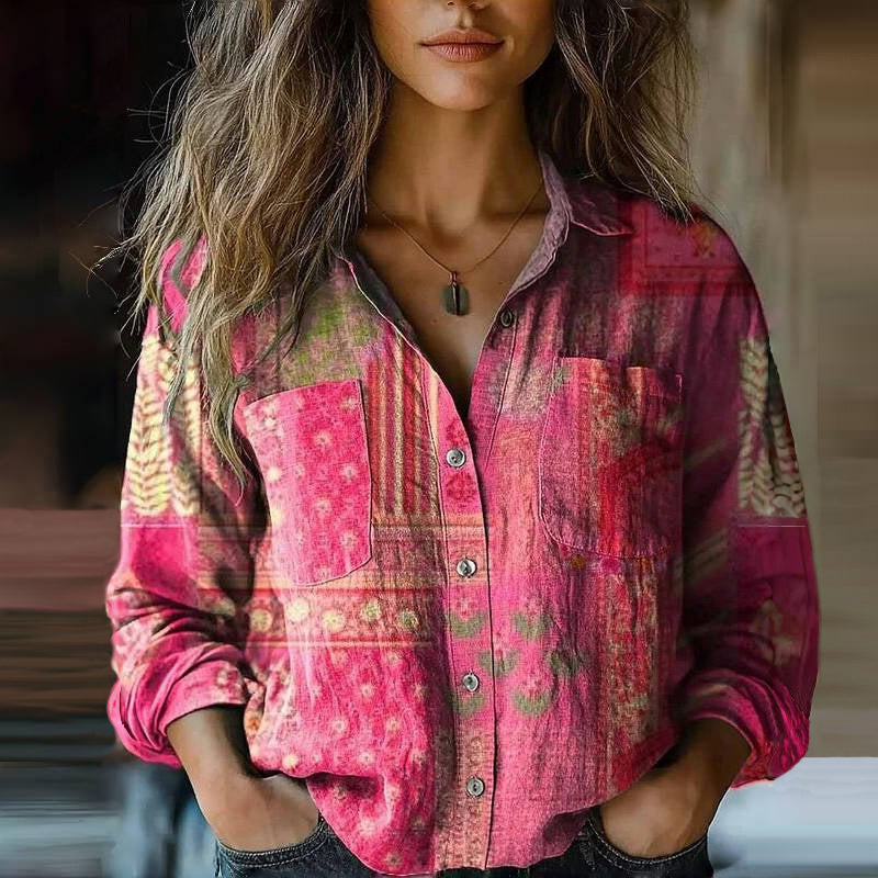 Maya | Women's Bohemian Pattern Vintage Blouse – Casual