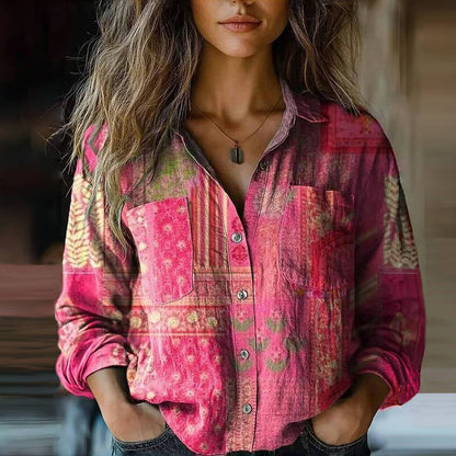 Maya | Women's Bohemian Pattern Vintage Blouse – Casual