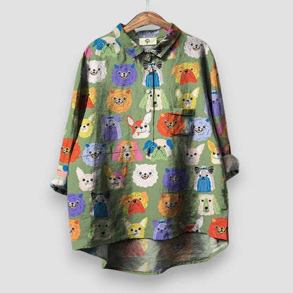 Felicia | Women's Shirt with Dog Print – Classic