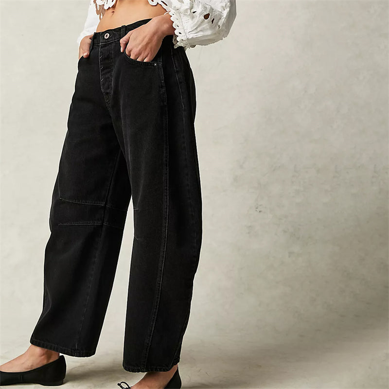 Somerset | Women's High Waist Barrel Leg Jeans Relaxed Fit Denim – Denim