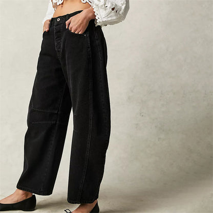 Somerset | Women's High Waist Barrel Leg Jeans Relaxed Fit Denim – Denim