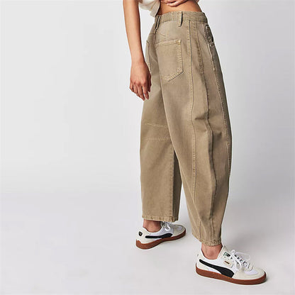 Somerset | Women's High Waist Barrel Leg Jeans Relaxed Fit Denim – Denim