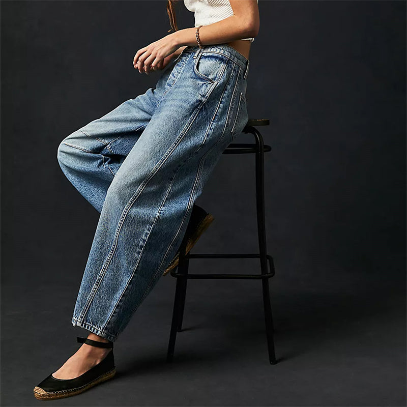 Somerset | Women's High Waist Barrel Leg Jeans Relaxed Fit Denim – Denim