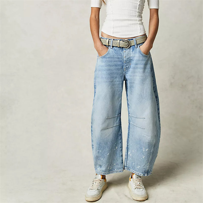 Somerset | Women's High Waist Barrel Leg Jeans Relaxed Fit Denim – Denim