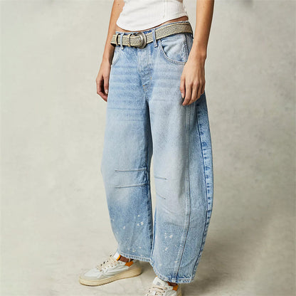 Somerset | Women's High Waist Barrel Leg Jeans Relaxed Fit Denim – Denim