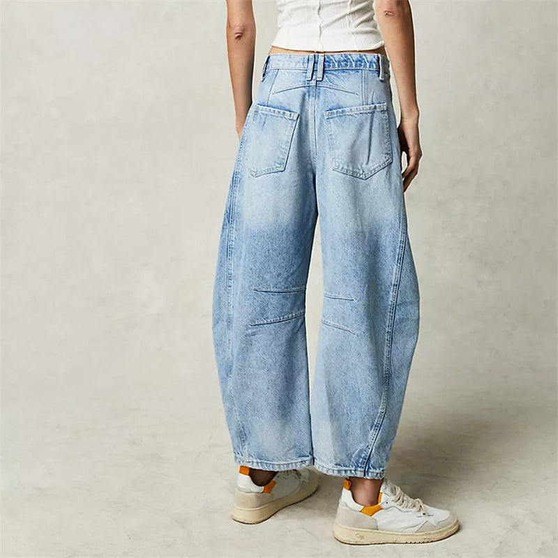 Somerset | Women's High Waist Barrel Leg Jeans Relaxed Fit Denim – Denim
