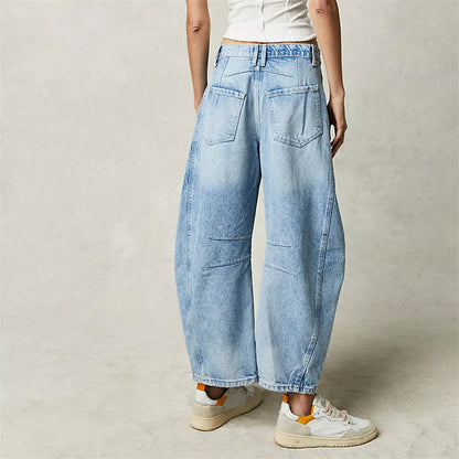 Somerset | Women's High Waist Barrel Leg Jeans Relaxed Fit Denim – Denim