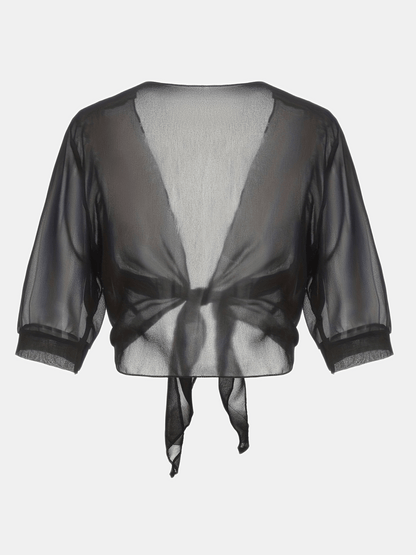Brenda | Women's Sheer Tie Front Cardigan Open Front Cover Up – Layering