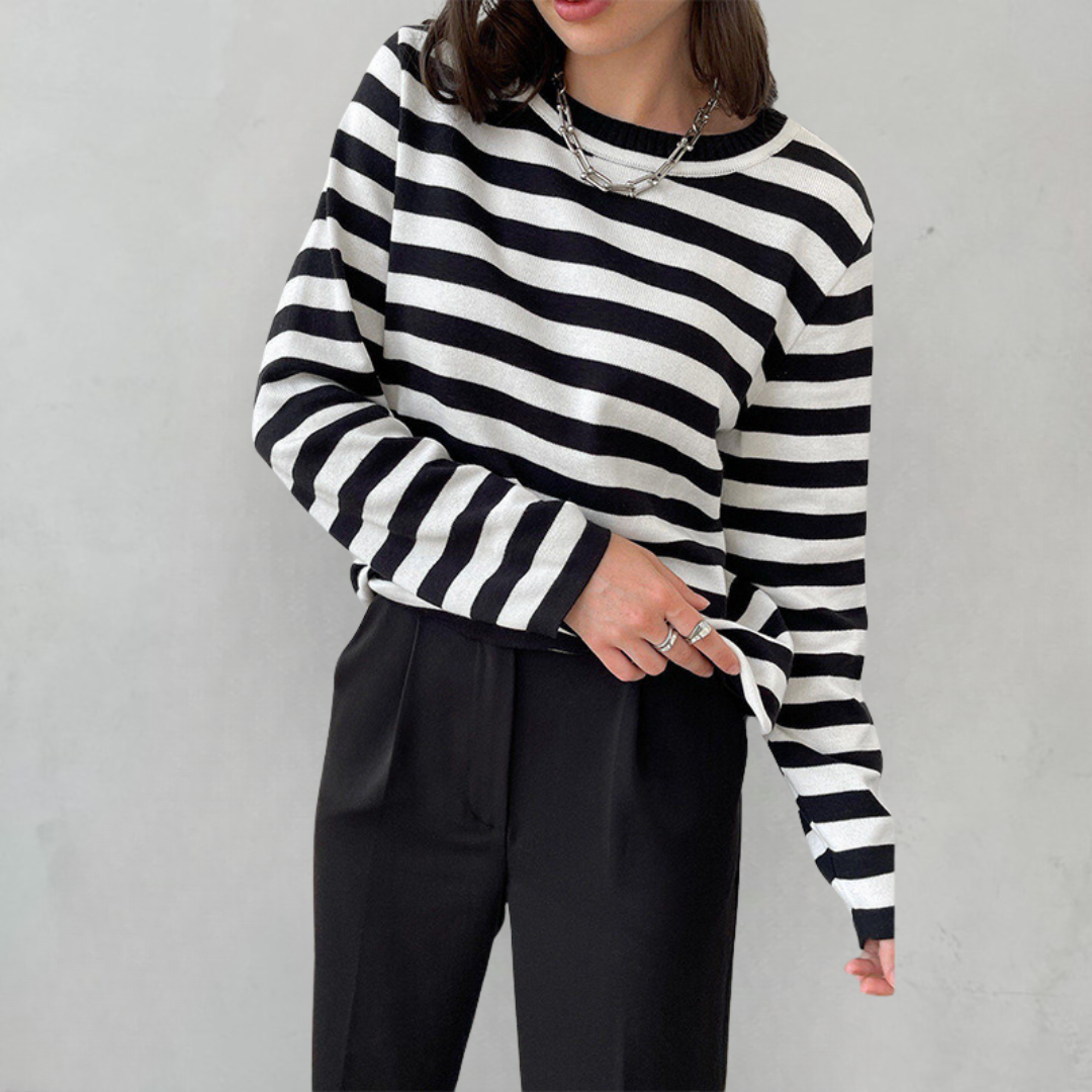 Sophie | Women's Elegant Striped Summer T-Shirt – Striped, Elegant