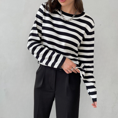 Sophie | Women's Elegant Striped Summer T-Shirt – Striped, Elegant