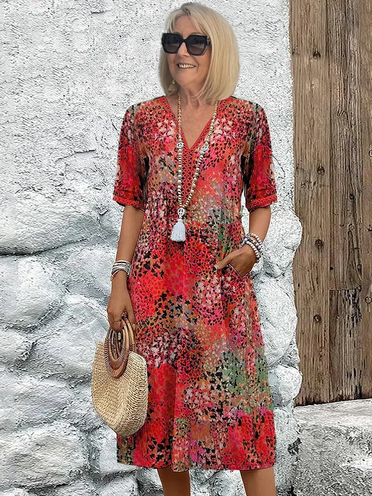 Eileen | Women's Colorful Midi Dress – Midi, Colorful