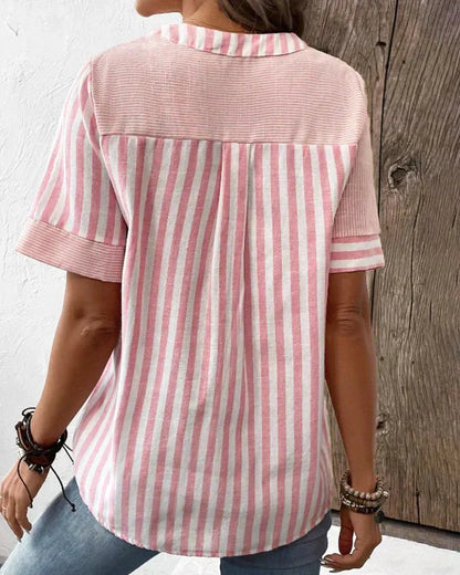 Nyla | Women's Soft Striped Blouse – Striped, Casual