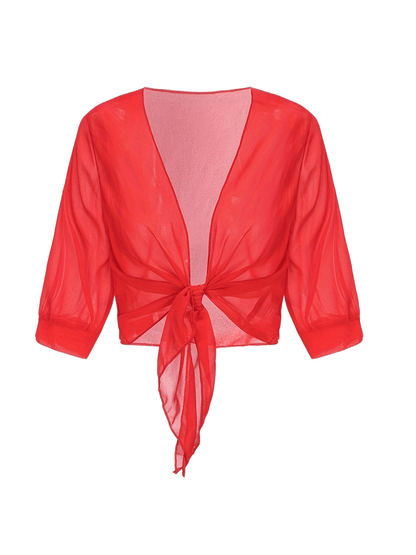 Brenda | Women's Sheer Tie Front Cardigan Open Front Cover Up – Layering