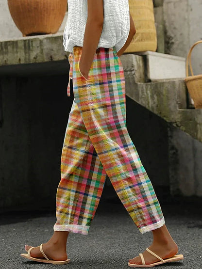 Jordan | Women's Comfortable Checkered Pants – Comfortable Fit