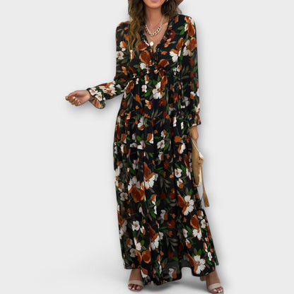 Clarice | Women's Floral V-Neck Maxi Dress – Maxi, Floral Print