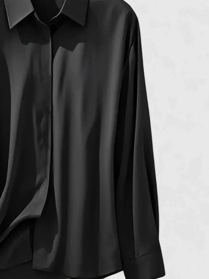 Janine | Women's Elegant Button Down Shirt with Concealed Placket – Elegant, Classic