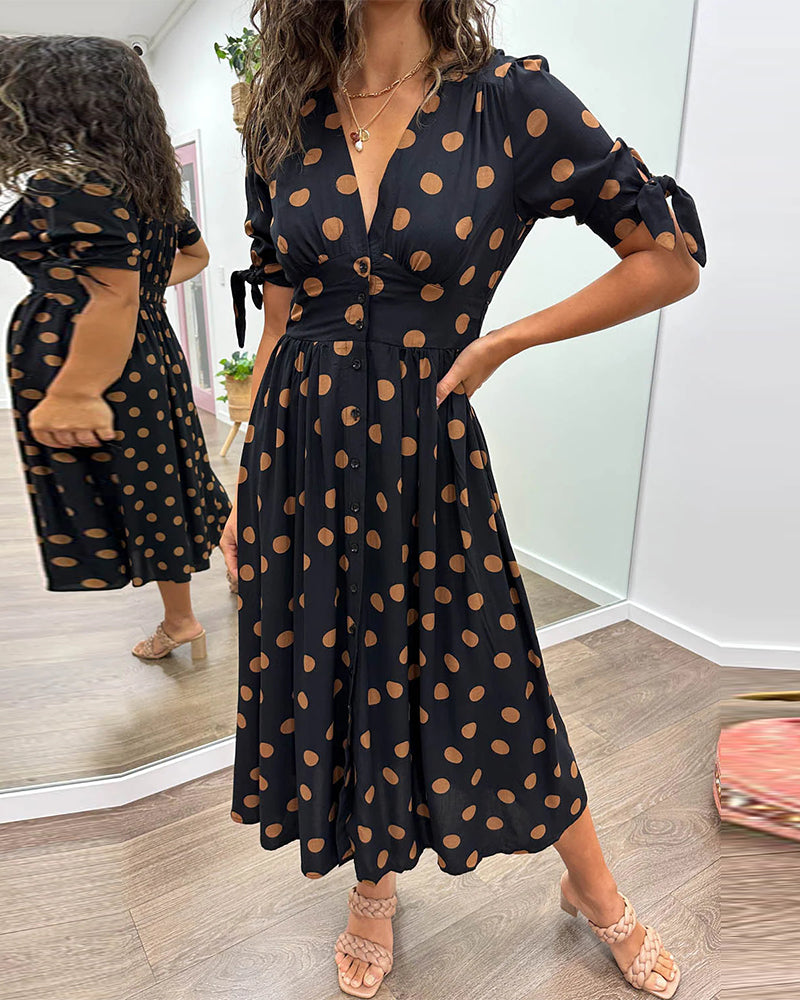 Georgia | Women's Elegant Polka Dot Dress – Elegant