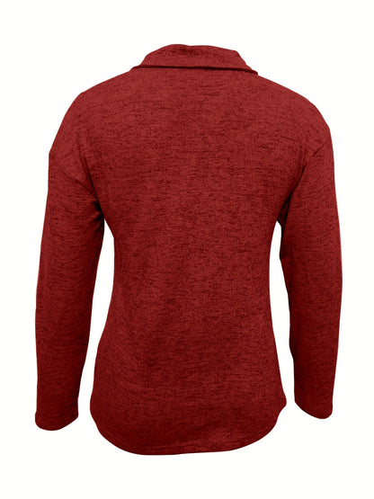 Fiona | Women's Half Zip Pullover Long Sleeve Casual Top – Long Sleeve, Casual