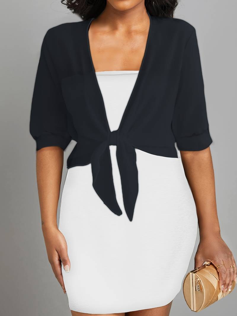 Brenda | Women's Sheer Tie Front Cardigan Open Front Cover Up – Layering