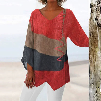 Astrid | Women's Artistic Long Shirt with V-Neck – Classic