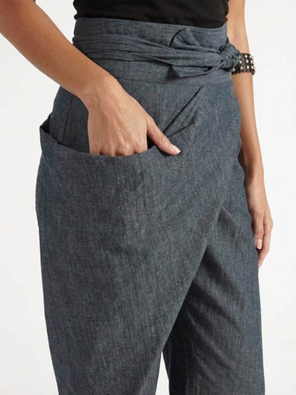 Taylor | Women's High Waist Wrap Front Cropped Tapered Pants – Wrap Style
