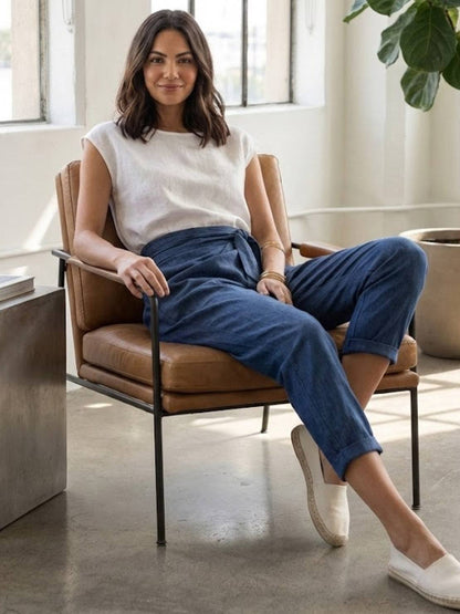 Taylor | Women's High Waist Wrap Front Cropped Tapered Pants – Wrap Style