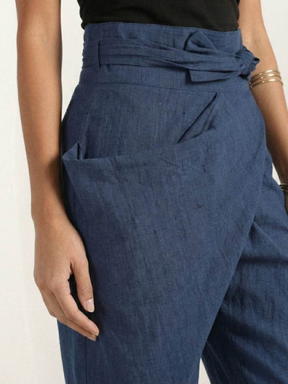 Taylor | Women's High Waist Wrap Front Cropped Tapered Pants – Wrap Style