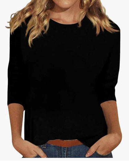 Julianne | Women's Crew Neck 3/4 Sleeve Casual Everyday Top – Casual