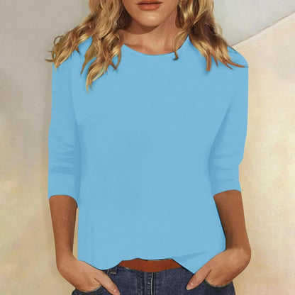 Julianne | Women's Crew Neck 3/4 Sleeve Casual Everyday Top – Casual