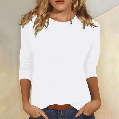 Julianne | Women's Crew Neck 3/4 Sleeve Casual Everyday Top – Casual