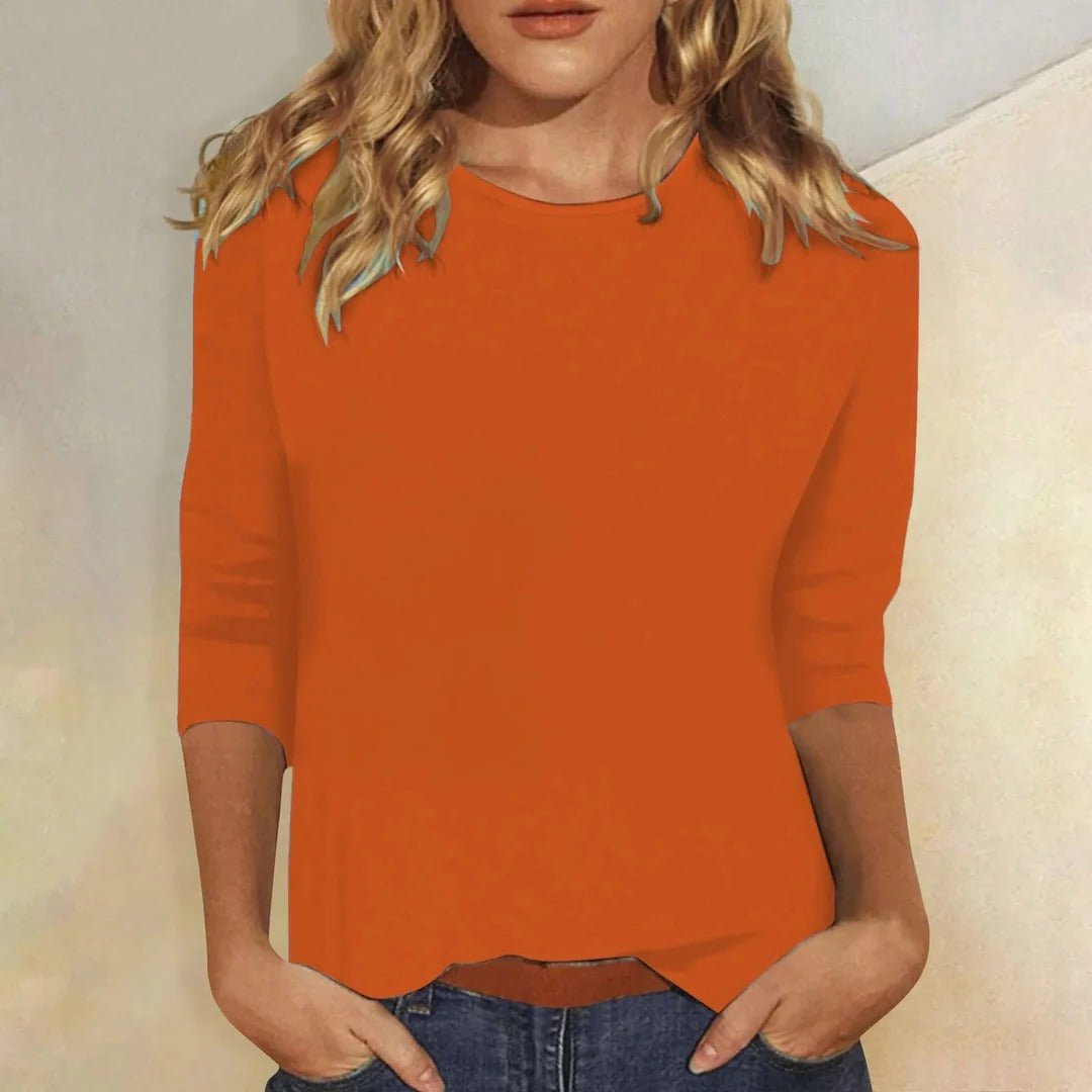 Julianne | Women's Crew Neck 3/4 Sleeve Casual Everyday Top – Casual