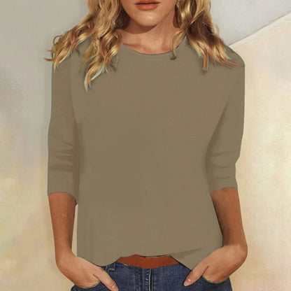 Julianne | Women's Crew Neck 3/4 Sleeve Casual Everyday Top – Casual