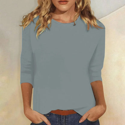 Julianne | Women's Crew Neck 3/4 Sleeve Casual Everyday Top – Casual