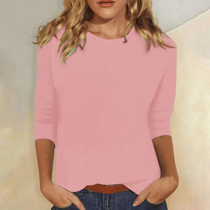 Julianne | Women's Crew Neck 3/4 Sleeve Casual Everyday Top – Casual
