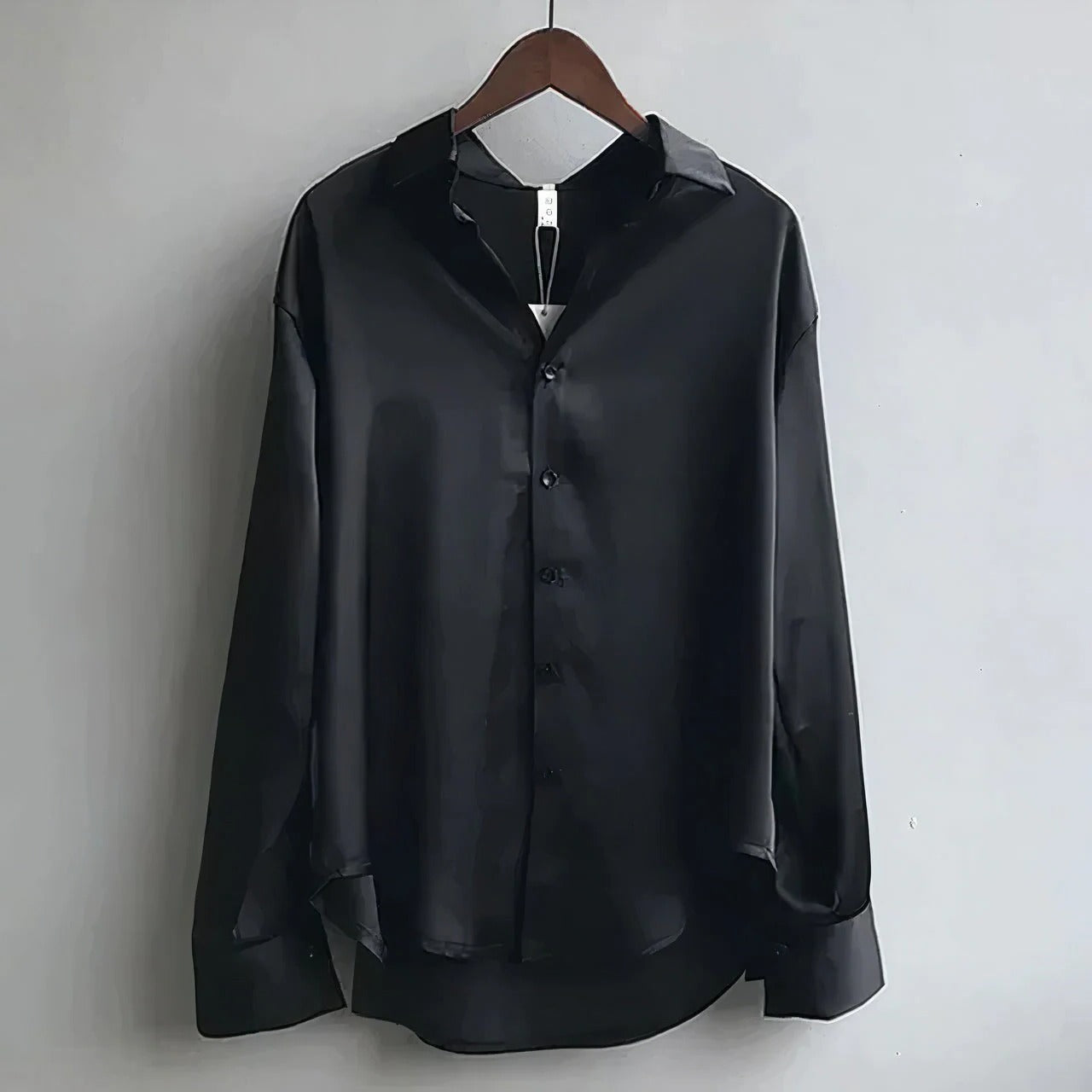 Sylvia | Women's Satin Button-Down Blouse Long Sleeve Collar Shirt – Long Sleeve, Satin