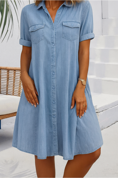 Luna | Women's Lightweight Denim-look Dress – Denim