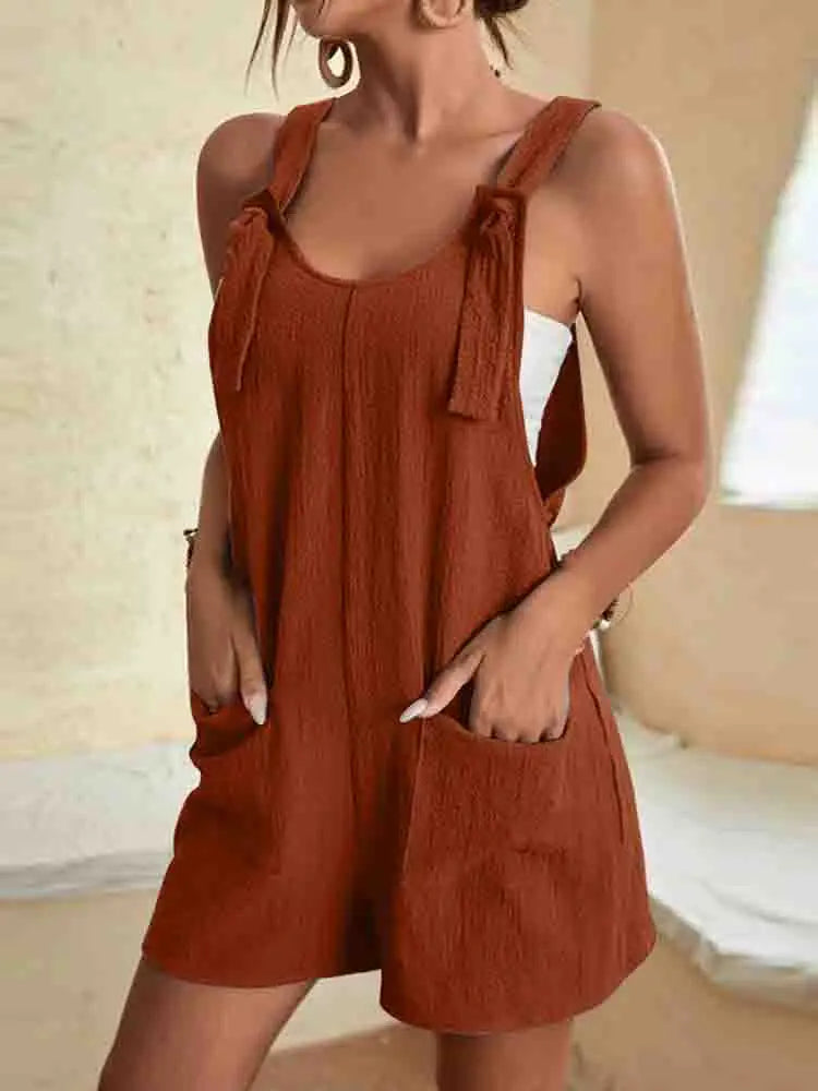 Solana | Women's Casual Romper Shorts with Pockets