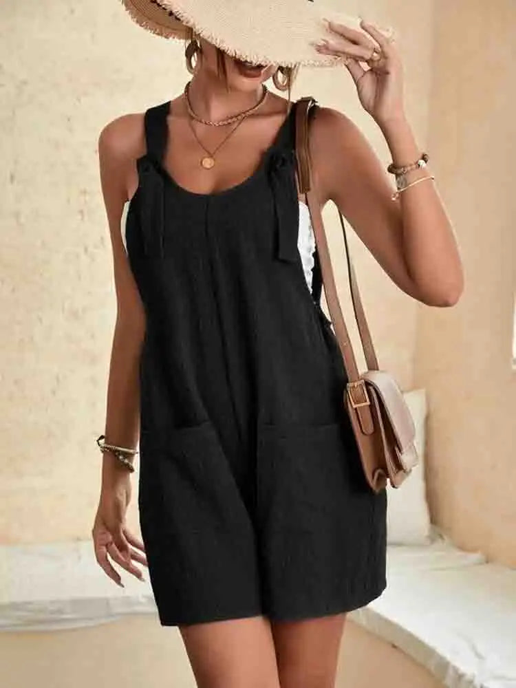 Solana | Women's Casual Romper Shorts with Pockets