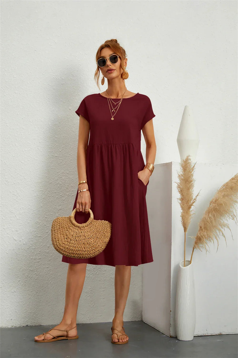 Elle | Women's Casual Pocket Dress – Casual