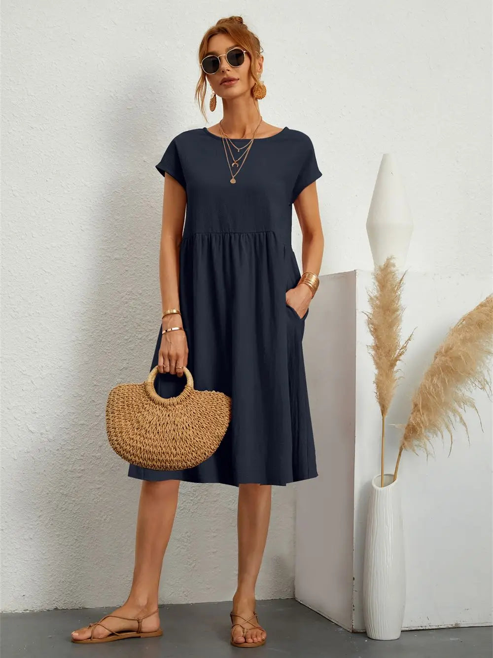 Elle | Women's Casual Pocket Dress – Casual