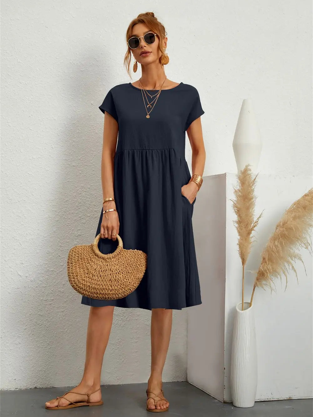 Elle | Women's Casual Pocket Dress – Casual
