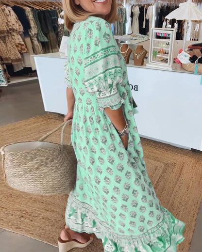 Loretta | Women's Boho Midi Tassel Dress – Midi, Boho