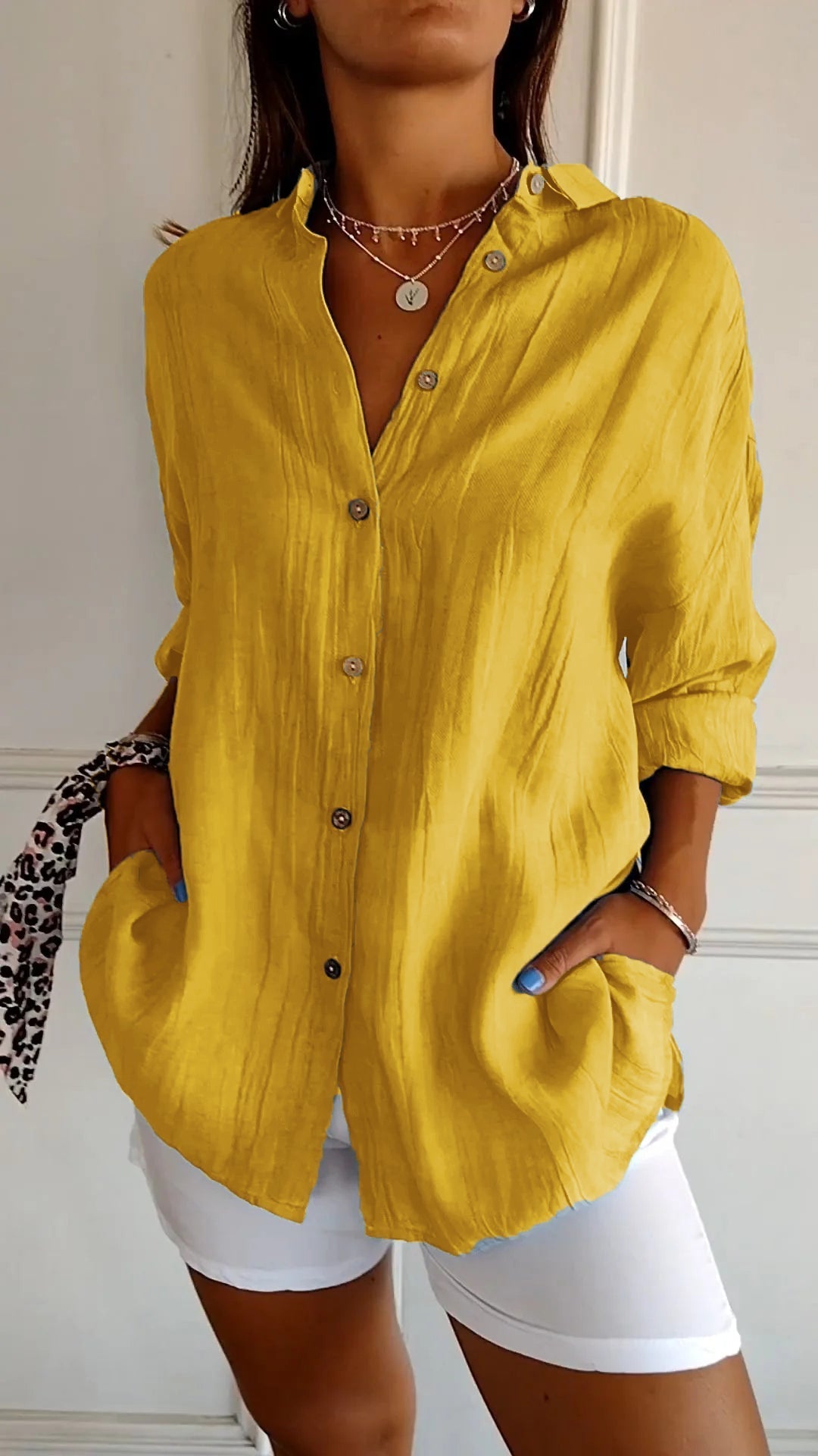 Julia | Women's Casual Button-Down Shirt Oversized Long Sleeve – Long Sleeve, Casual