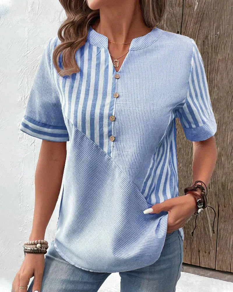 Nyla | Women's Soft Striped Blouse – Striped, Casual