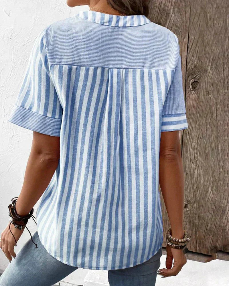 Nyla | Women's Soft Striped Blouse – Striped, Casual