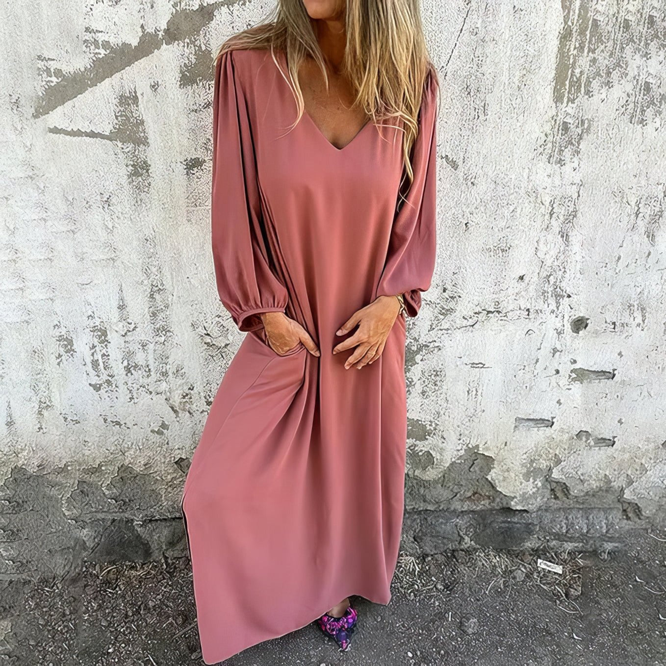 Michele | Women's Flowing Maxi Dress with Pockets – Maxi