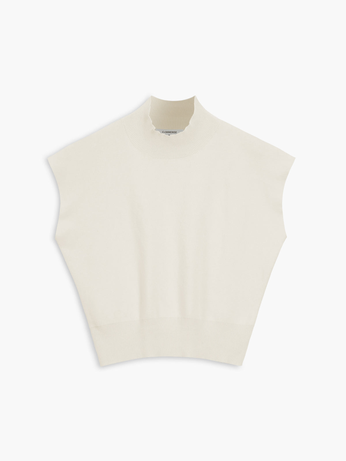 Sheila | Women's Mock Neck Sleeveless Top Padded Shoulder Vest – Sleeveless